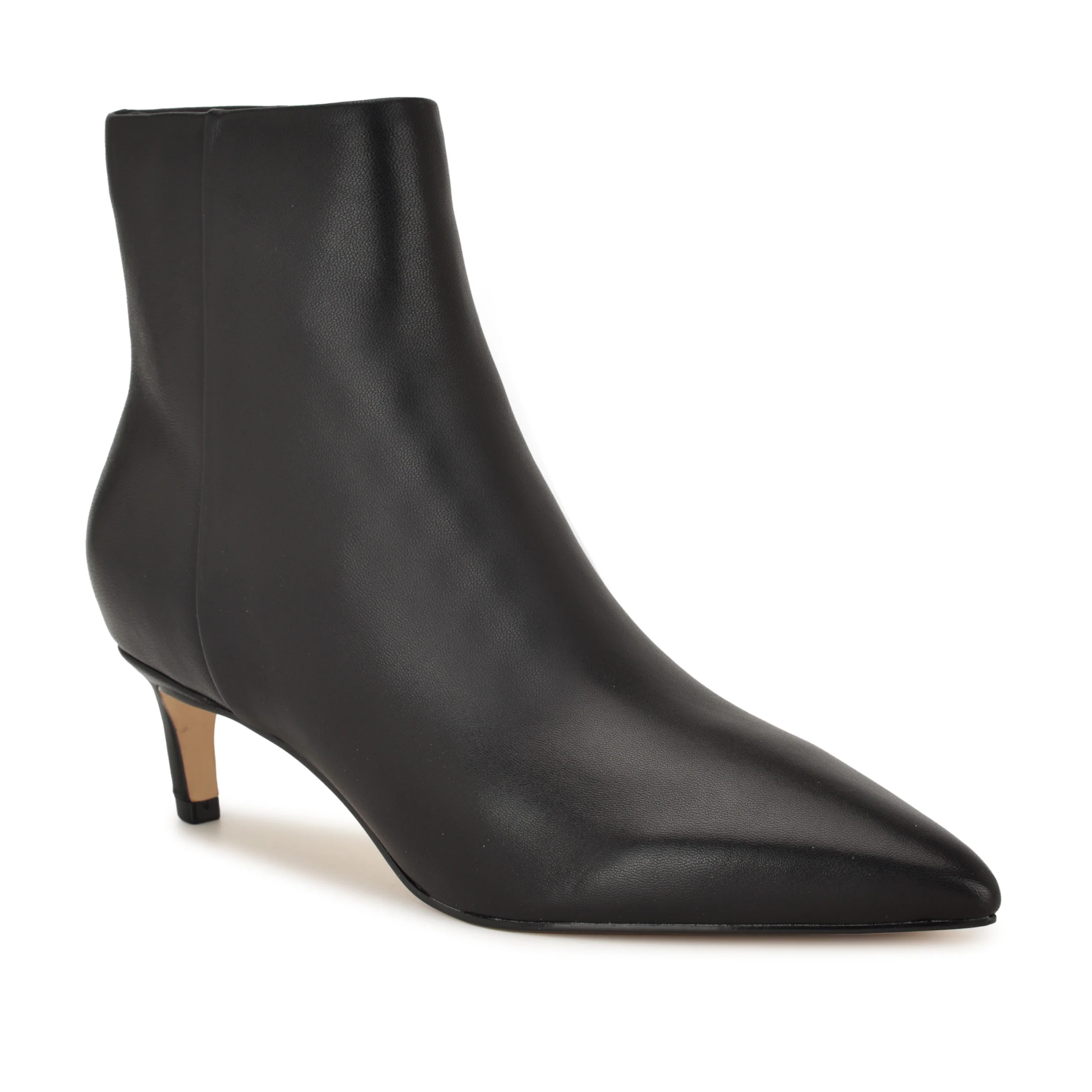Brite Kitten Heel Ankle Leather Booties - Image 2