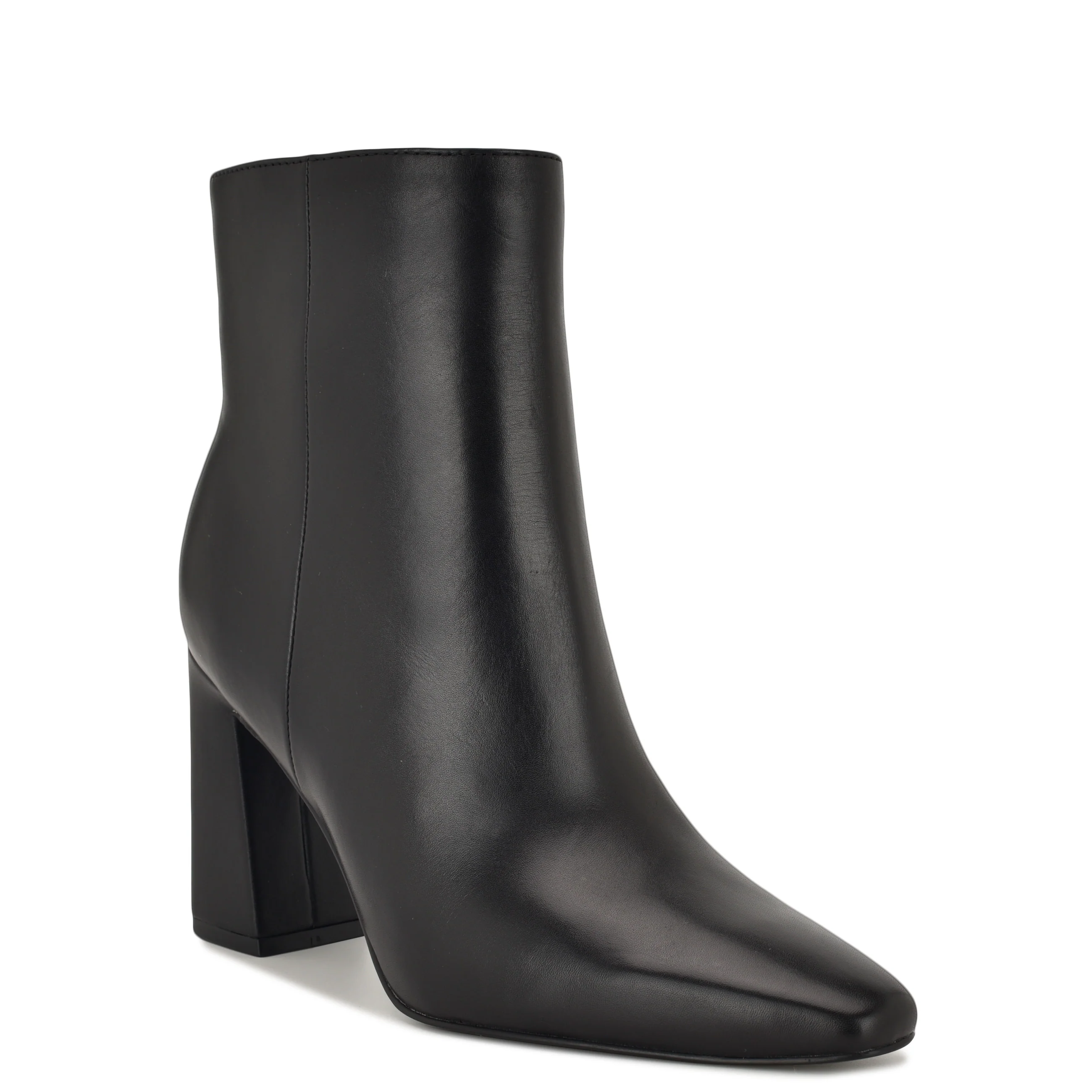 Reraye Block Heel Ankle Leather Booties - Image 2